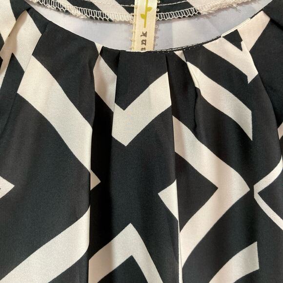 Uncle Frank Black White Gray Geometric Print Sheath Dress XS Mod 70s Retro Y2K - Picture 5 of 8